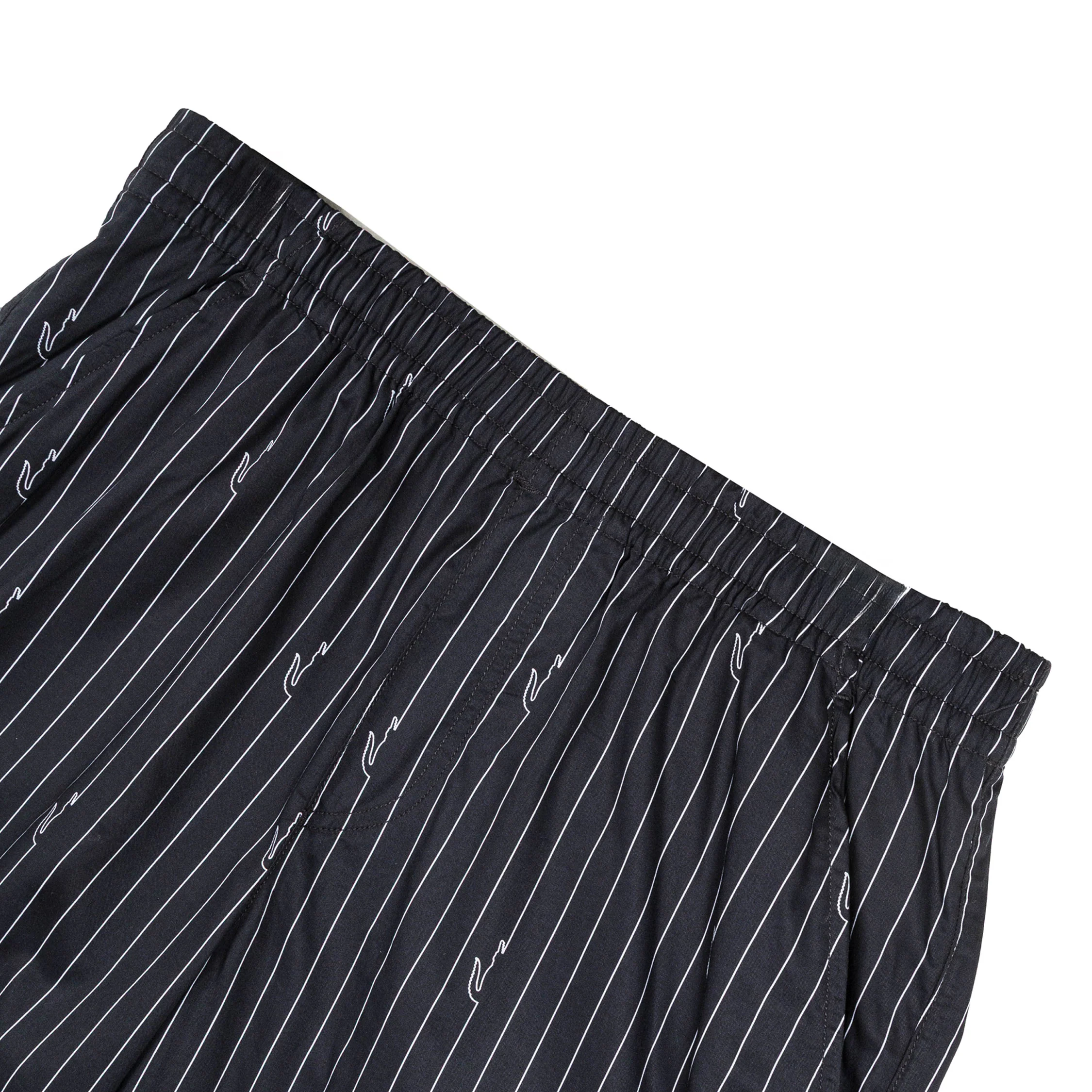 Lacoste Crocodile Print Stripe Cotton Shorts - Image 3