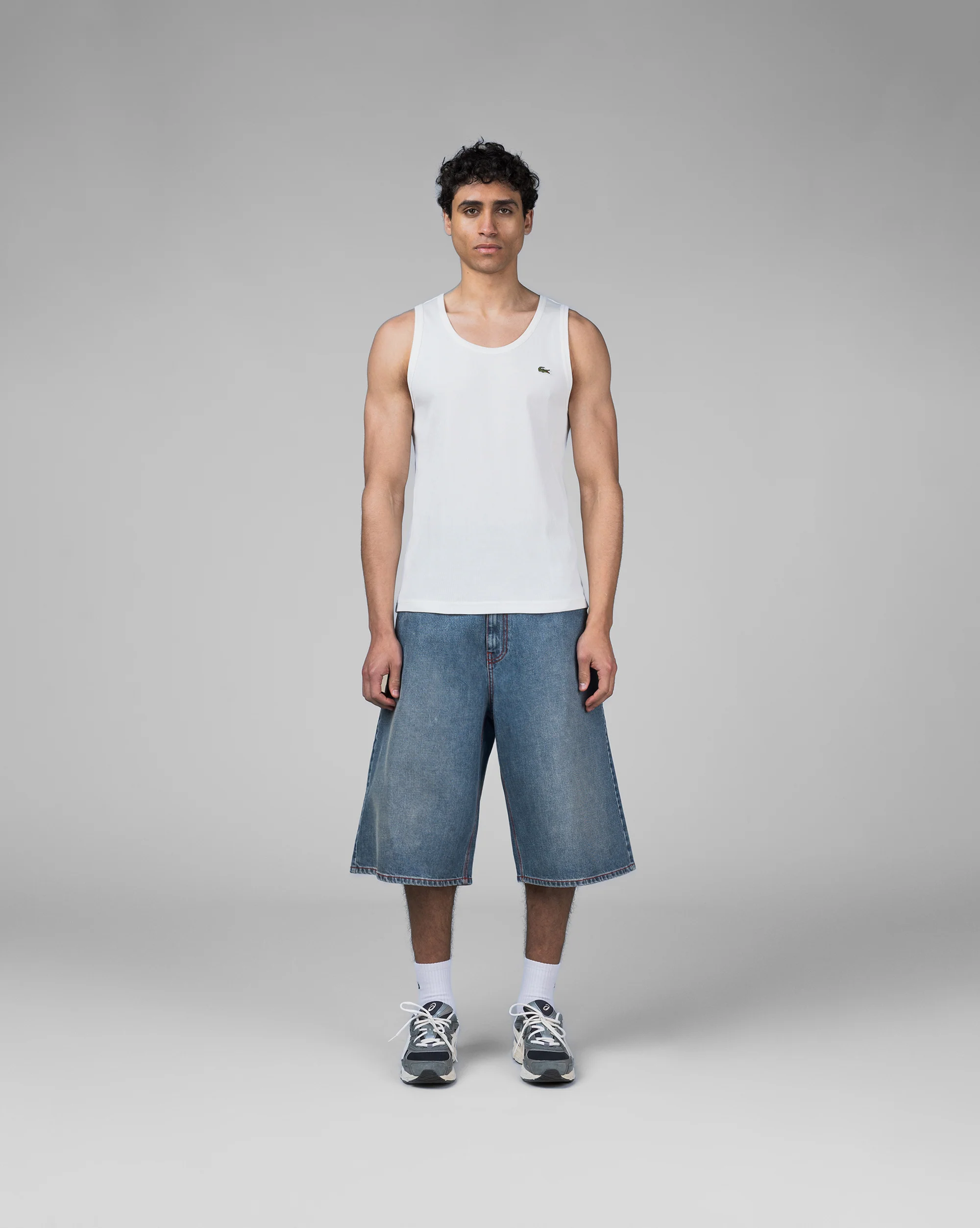 Lacoste Slim Fit Ribbed Cotton Tank Top - Image 2