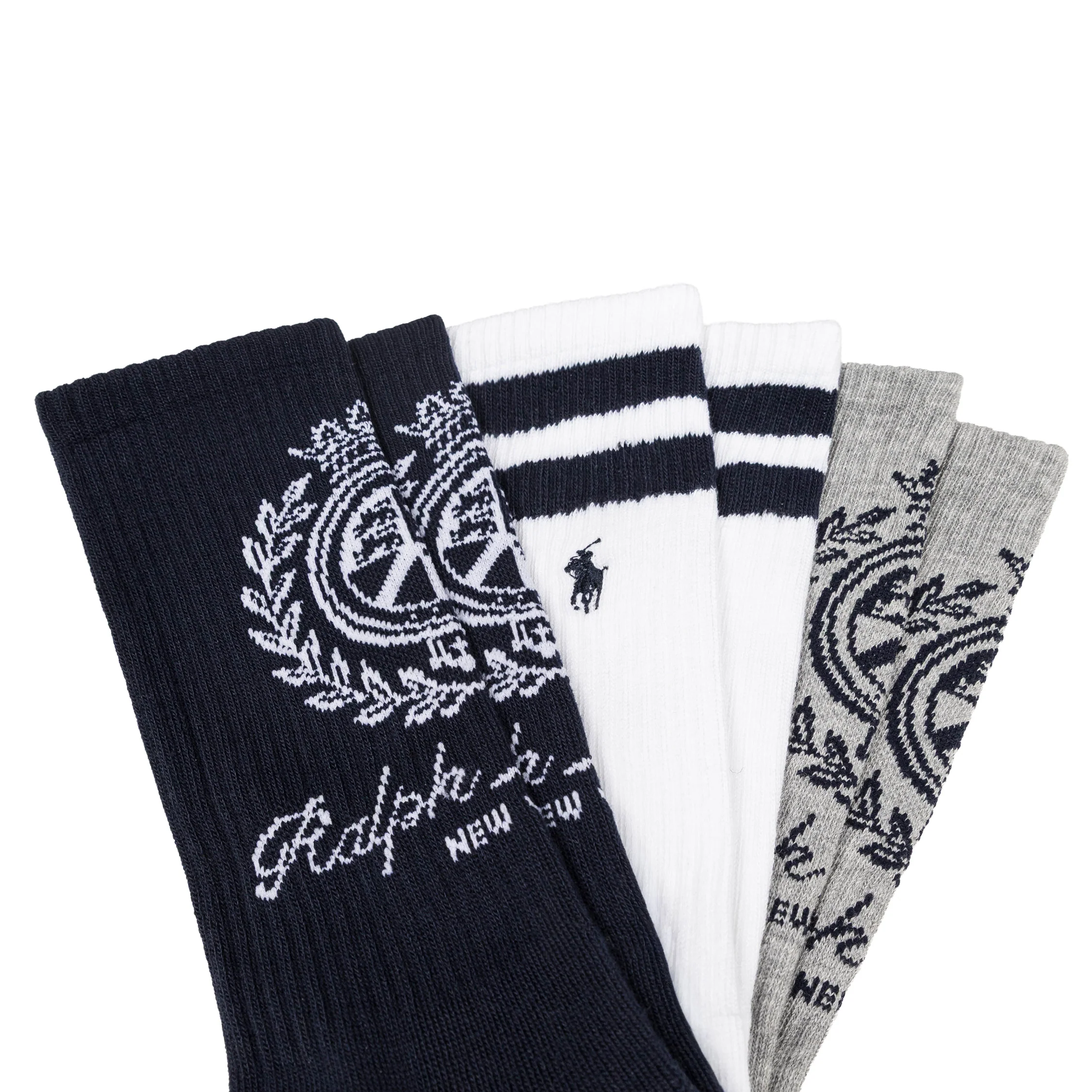 Polo Ralph Lauren Crest Crew Socks 6 Pack - Image 2